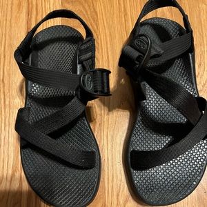 Gentle Worn Black Chaco. Size 8 womens